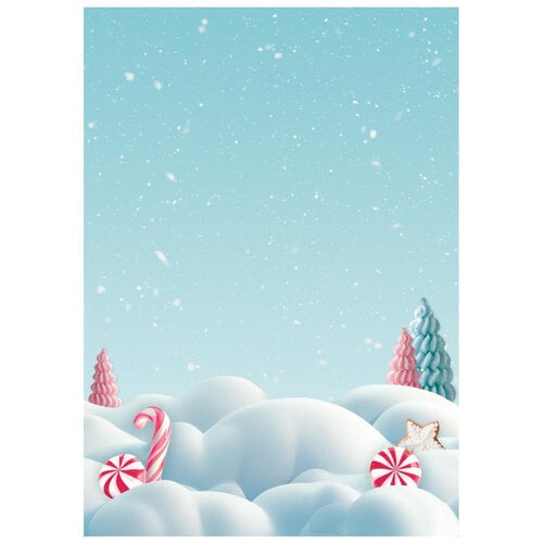 Stamperia - Candy Christmas Collection - A6 Rice Paper - Backgrounds - 8 Pack