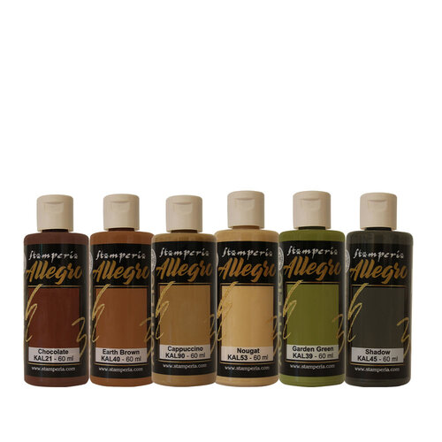 Stamperia - Coffee And Chocolate Collection - Allegro Acrylic Paints - 6 Pack