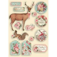 Stamperia - Pink Christmas Collection - Colored Wooden Shapes