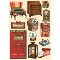 Stamperia - Romantic Collection - Colored Wooden Embellishments - Home For The Holidays