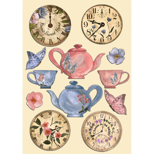 Stamperia - Welcome Home Collection - Create Happiness - Colored Wooden Shapes - Clocks