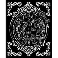 Stamperia - Alice Forever Collection - Media Stencils - Alice clock