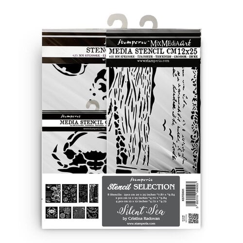 Stamperia - Silent Sea Collection - Stencils - Assorted - 8 Pieces