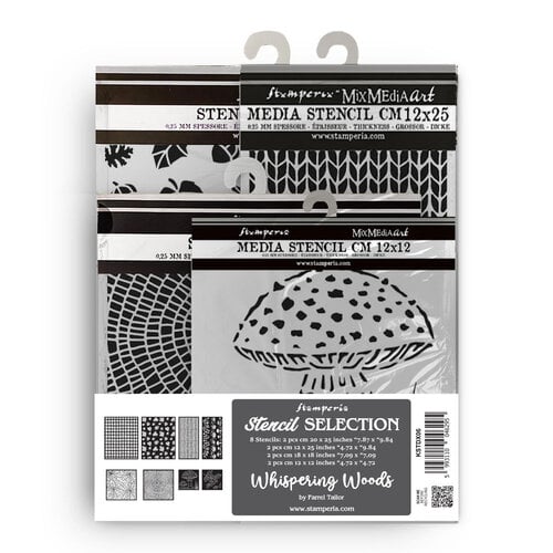 Stamperia - Whispering Woods Collection - Stencils - Assorted - 8 Pieces