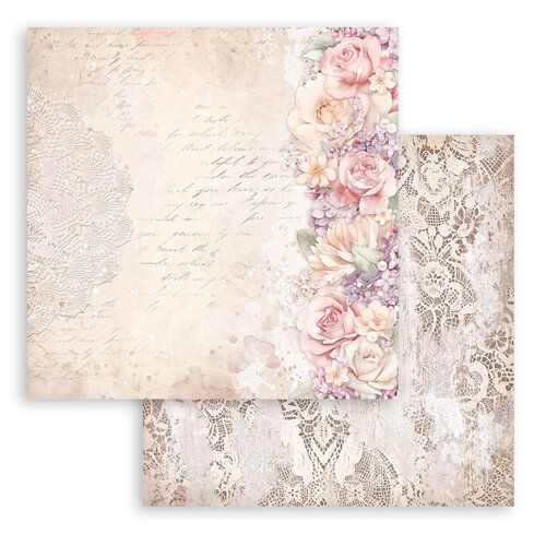 Stamperia - Romance Forever Collection - 12 x 12 Double Sided Paper - Floral Border