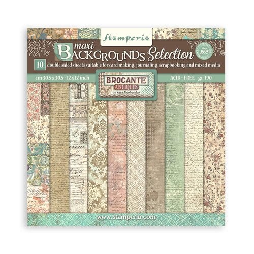 Stamperia - Brocante Antiques Collection - 12 x 12 Paper Pad - Backgrounds