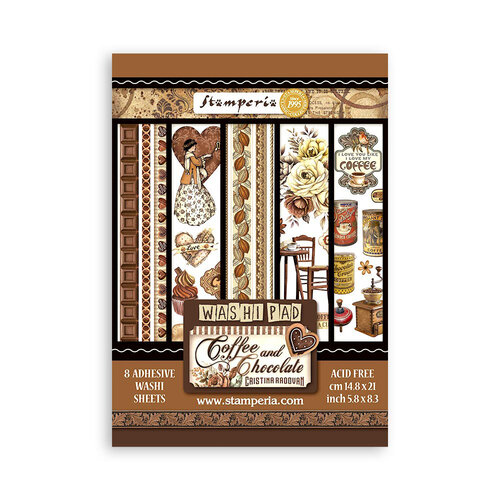 Stamperia - Coffee And Chocolate Collection - Washi Pad - 8 Sheets