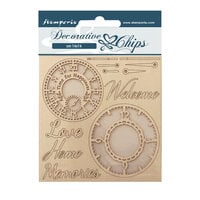 Stamperia - Welcome Home Collection - Create Happiness - Embellishments - Decorative Chips - Clocks