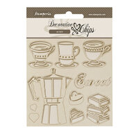Stamperia - Coffee And Chocolate Collection - Decorative Chips - Moka