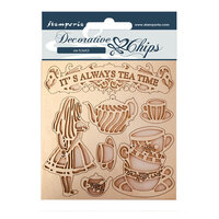 Stamperia - Alice Forever Collection - Embellishments - Decorative Chips - Alice Tea Time