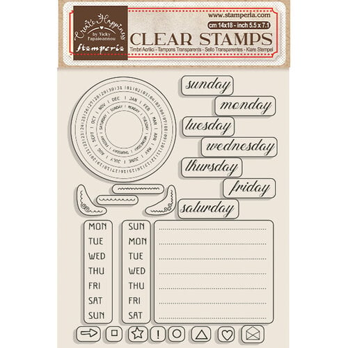 Stamperia - Create Happiness Christmas Plus Collection - Acrylic Stamps - Weekly Planner