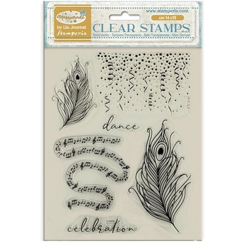 Stamperia - Masquerade Collection - Acrylic Stamps - Feathers