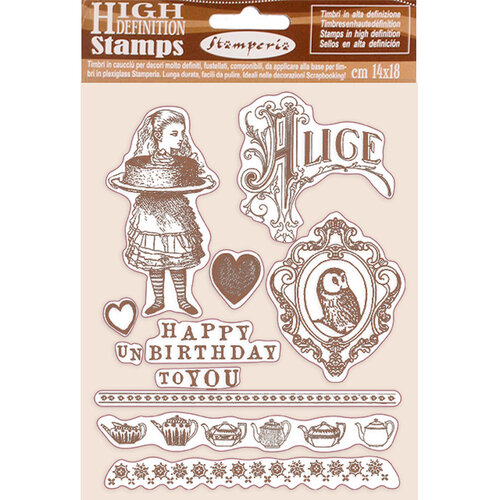 Stamperia - Alice Forever Collection - Rubber Stamps - Happy Birthday Alice