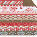 Scrapworks - Valentine's Day Collection - 12x12 Double Sided Paper - Love In Bloom - Strip Tease, CLEARANCE
