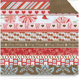 Scrapworks - Valentine's Day Collection - 12x12 Double Sided Paper - Love In Bloom - Strip Tease, CLEARANCE