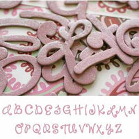 Scrapworks - Shimmer Shapes - Chipboard Letters - Risky Business - Pink, CLEARANCE