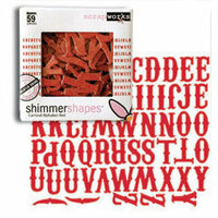 Scrapworks - Valentine's Day Collection - Shimmer Shapes - Carnival Alphabet - Red, CLEARANCE