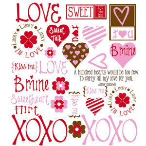 Scrapworks - Valentine's Day Collection - Color Rubz - High Performance Rub-Ons - Lucky in Love