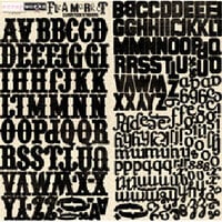 Scrapworks - Flea Market Collection - Alphabet Cardstock Stickers - Black, CLEARANCE