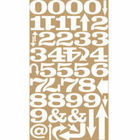 Scrapworks - Exposed Elements - Vinyl Appliques - Numbers White, CLEARANCE