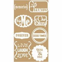 Scrapworks - Exposed Elements - Vinyl Appliques - Words White, CLEARANCE