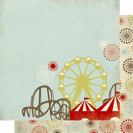 Scrap Within Reach - Carnival Ride Collection - 12 x 12 Double Sided Paper - Sugarland, BRAND NEW