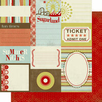 Scrap Within Reach - Carnival Ride Collection - 12 x 12 Double Sided Paper - Journaling Cards, CLEARANCE