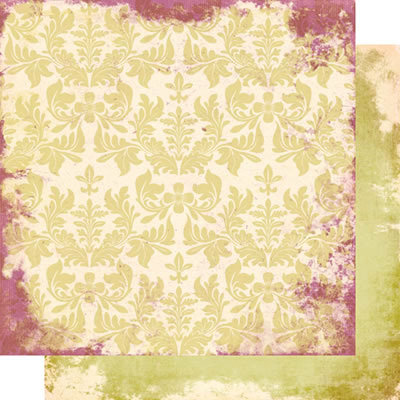 Scrap Within Reach - Afternoon Tea Collection - 12 x 12 Double Sided Paper - Green Peony