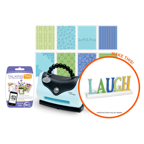 Sizzix - Texture Boutique Embossing Machine - Laugh Decor Embossing Folder Kit (Scrapbook.com Exclusive)