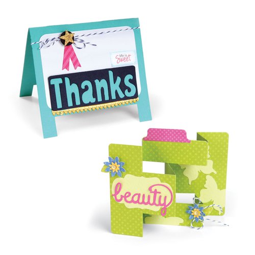 Sizzix - Life Made Simple Collection - Thinlits Die - Tri-Shutter and Easel Cardmaking Kit