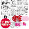 Sizzix - Clear Acrylic Stamps and Dies - 108 Piece Card Making Bundle