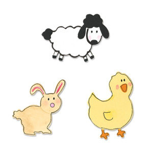 Sizzix - Sizzlits Die - Die Cutting Template - 3 Pack - Small - Baby Animals Set, CLEARANCE