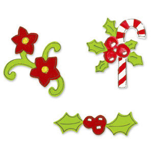 Sizzix - Sizzlits Die - Christmas Collection - Die Cutting Template - 3 Pack Small - Christmas Set 6, CLEARANCE