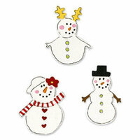 Sizzix - Sizzlits Die - Christmas Collection - Die Cutting Template - 3 Pack Small - Snowmen Set, CLEARANCE