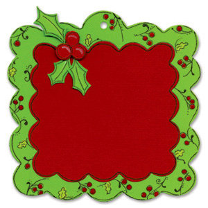 Sizzix - Bigz Die - Christmas Collection - Die Cutting Template - Scallop Frame with Holly