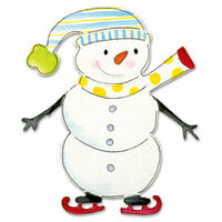 Sizzix - Bigz Die - Christmas Collection - Die Cutting Template - Snowman with Skates, CLEARANCE