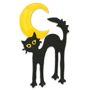 Sizzix - Originals Die - Die Cutting Template - Large - Halloween - Cat and Moon, CLEARANCE
