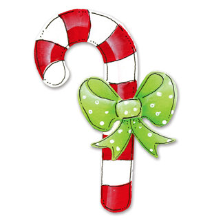 Sizzix - Sizzlits Die - Die Cutting Template - Medium - Candy Cane and Bow