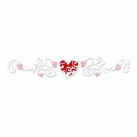 Sizzix - True Love Collection - Sizzlets Decorative Strip Die - Die Cutting Template - Lace Heart with Flourishes, CLEARANCE