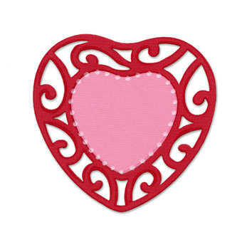 Sizzix - True Love Collection - Bigz Die - Die Cutting Template - Lace Heart Frame