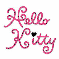 Sizzix - Bigz Die - Hello Kitty Collection - Die Cutting Template - Phrase - Hello Kitty with Heart