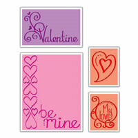Sizzix - True Love Collection - Textured Impressions - Embossing Folders - Valentine Set, CLEARANCE