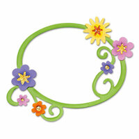 Sizzix - Bigz Die - In Bloom Collection - Die Cutting Template - Frame with Flowers and Swirls, CLEARANCE
