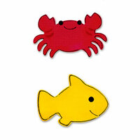 Sizzix - Sizzlits Die - Hello Kitty Summer Collection - Die Cutting Template - Medium - Crab and Fish