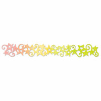 Sizzix - Sizzlits Decorative Strip Die - Birthday Collection - Die Cutting Template - Stars with Swirls, CLEARANCE