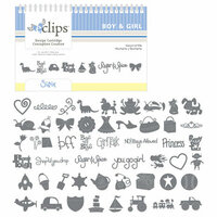 Sizzix - EClips - Electronic Shape Cutting System - Cartridge - Boy and Girl