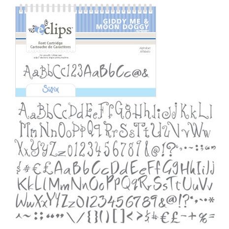 Sizzix - EClips - Electronic Shape Cutting System - Cartridge - Giddy Me and Moon Doggy Alphabets