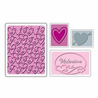 Sizzix - Textured Impressions - Embossing Folders - Valentine Set 2