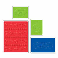 Sizzix - Textured Impressions - Build-A-Bear Workshop Collection - Embossing Folders - Beary Christmas Set, CLEARANCE