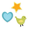 Sizzix - Sizzlits Die - Die Cutting Template - Medium - 3 Pack - Bird Heart and Star Set, CLEARANCE